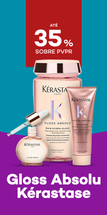Gama Gloss Absolu da marca Kérastase com destaque promocional de até 35% sobre preço de Venda ao Público Recomendado